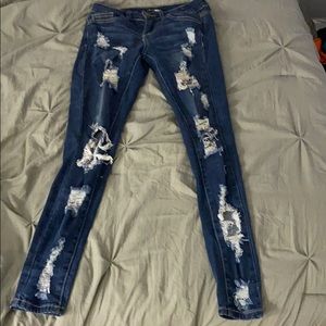 Denim ankle jeans
